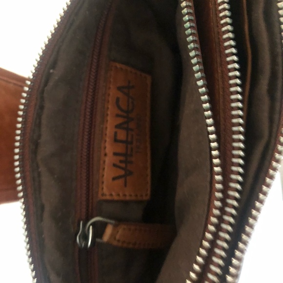Vilenca Holland super soft Leather Crossbody purse Adjustable strap boho Cognac - Picture 11 of 11